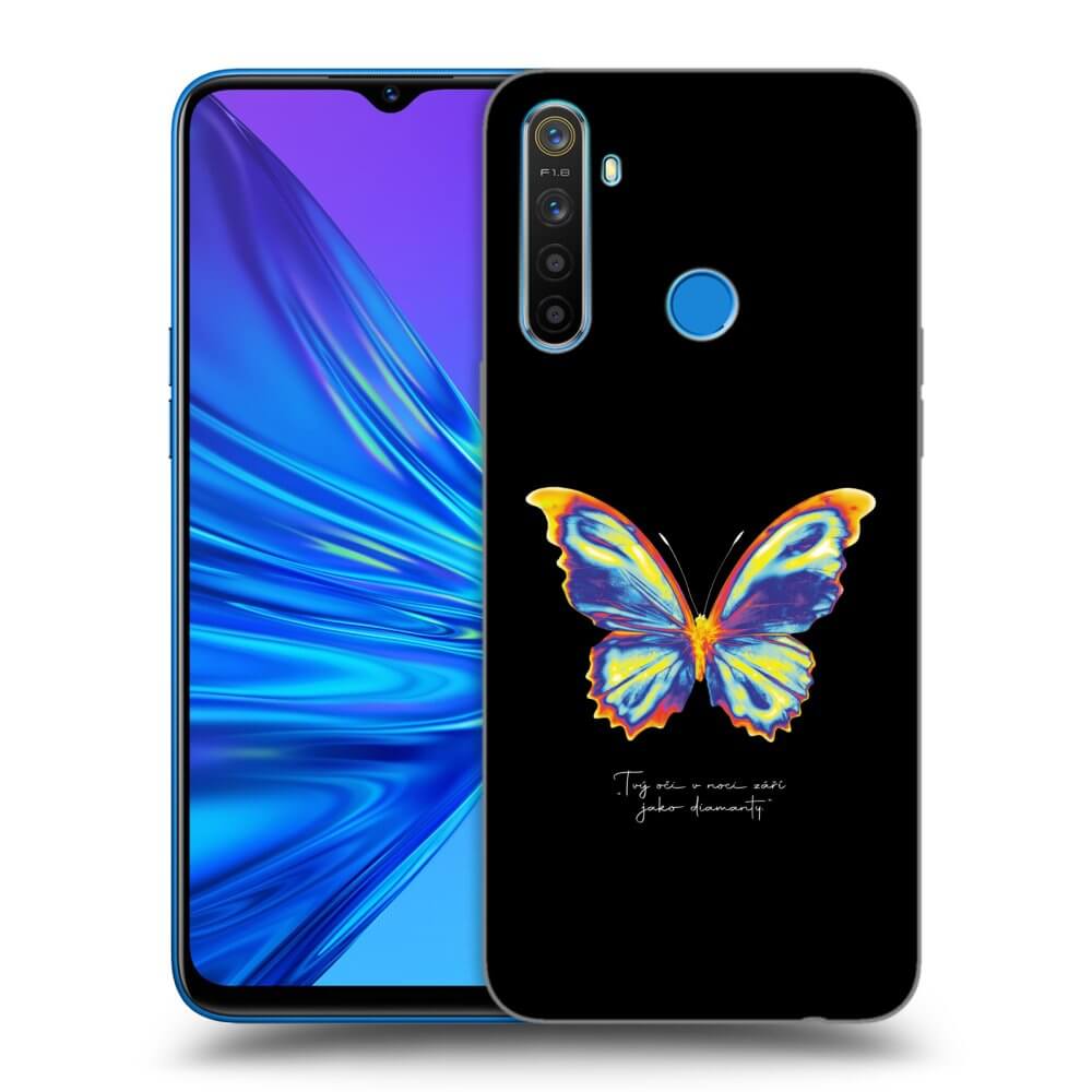 Realme 5 Hülle - Schwarzes Silikon - Diamanty Black