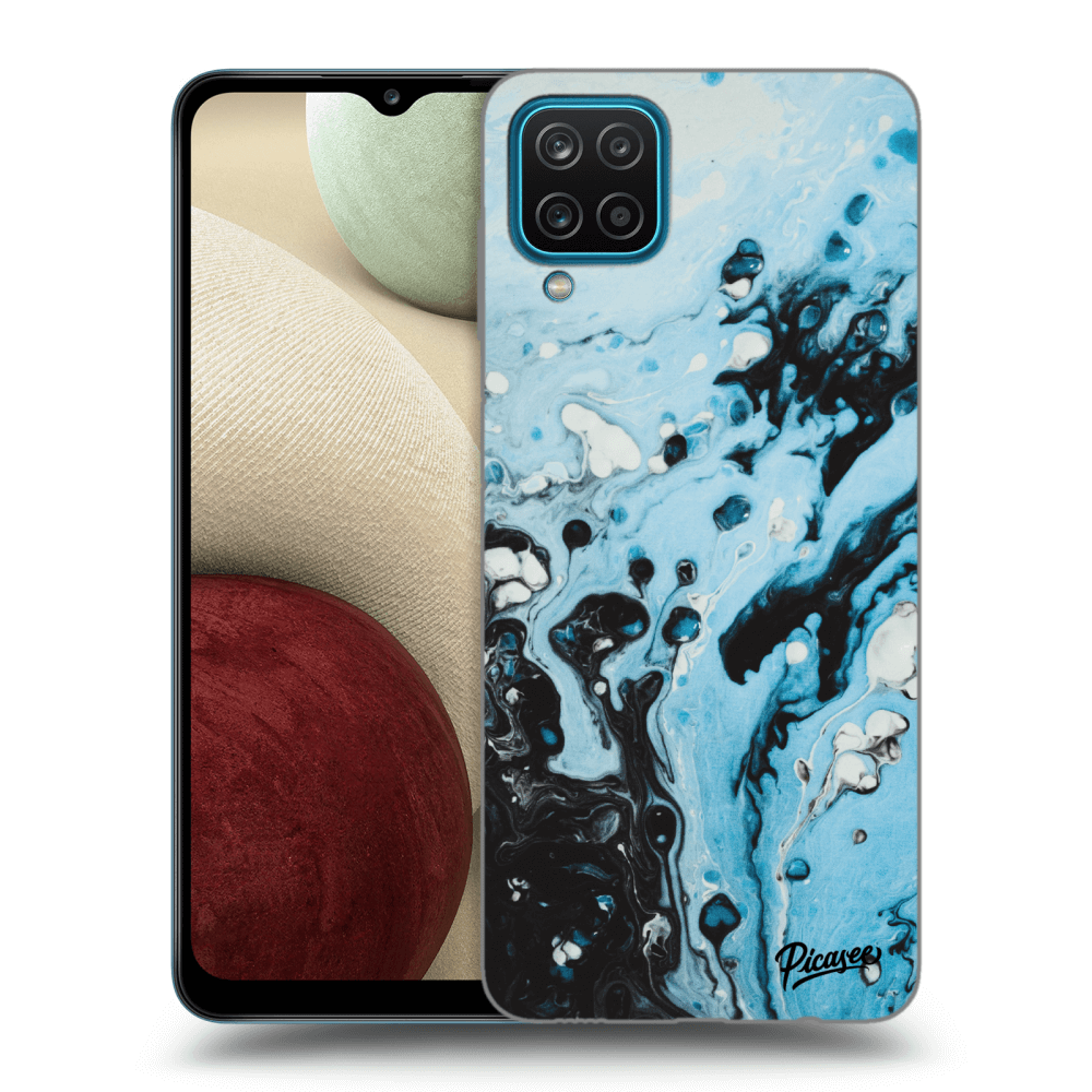 Samsung Galaxy A12 A125F Hülle - Transparentes Silikon - Organic Blue