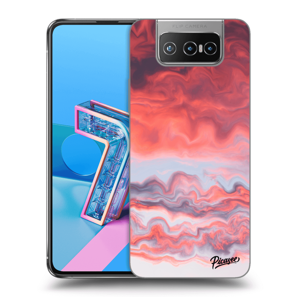 Asus Zenfone 7 ZS670KS Hülle - Transparentes Silikon - Sunset