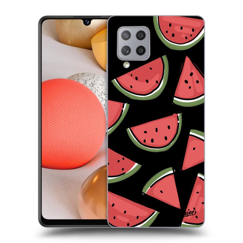 Samsung Galaxy A42 A426B Hülle - Schwarzes Silikon - Melone