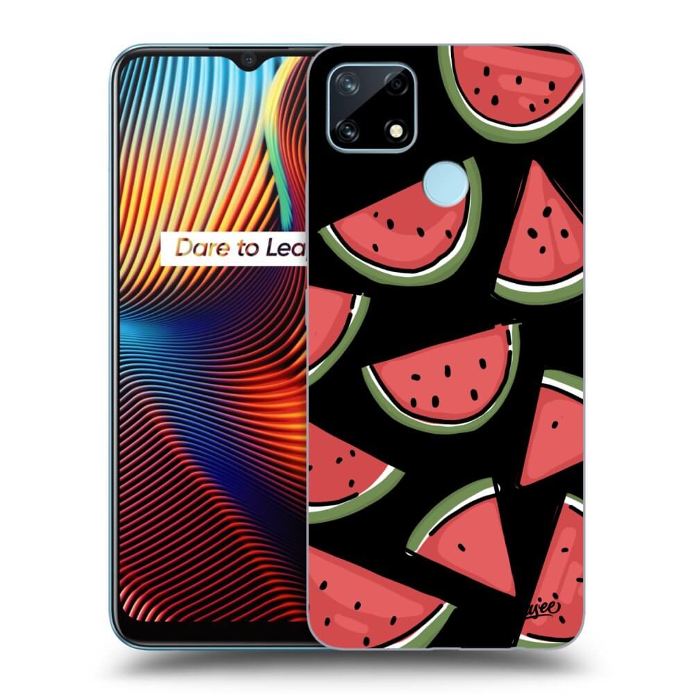 Realme 7i Hülle - Schwarzes Silikon - Melone