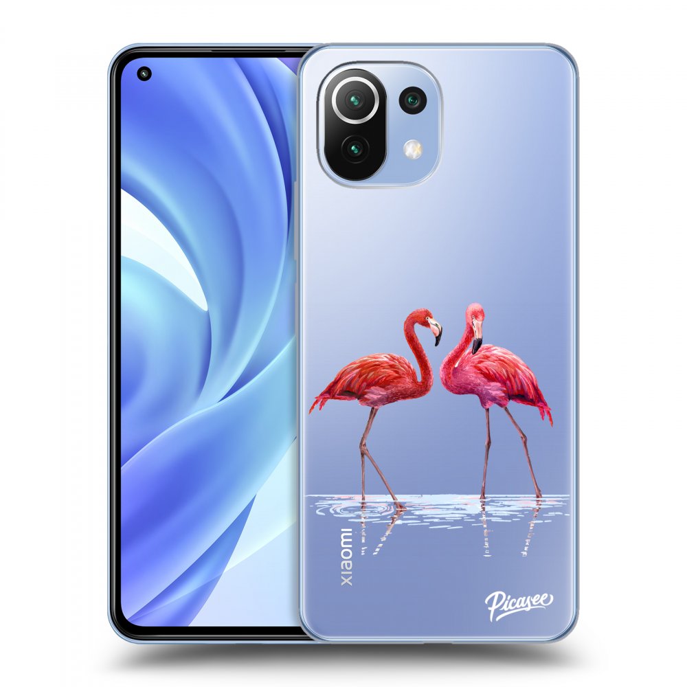 Xiaomi Mi 11 Lite Hülle - Transparentes Silikon - Flamingos Zu Zweit