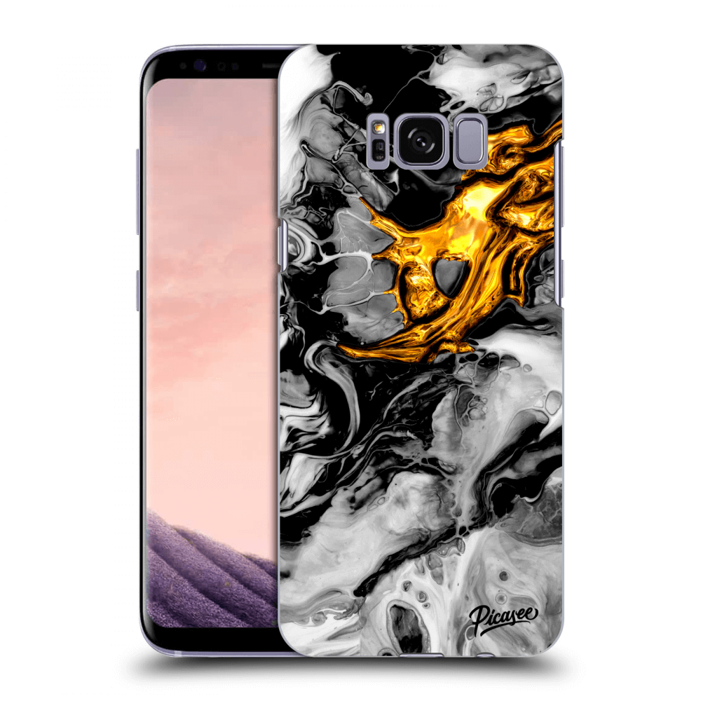 Samsung Galaxy S8+ G955F Hülle - Transparentes Silikon - Black Gold 2