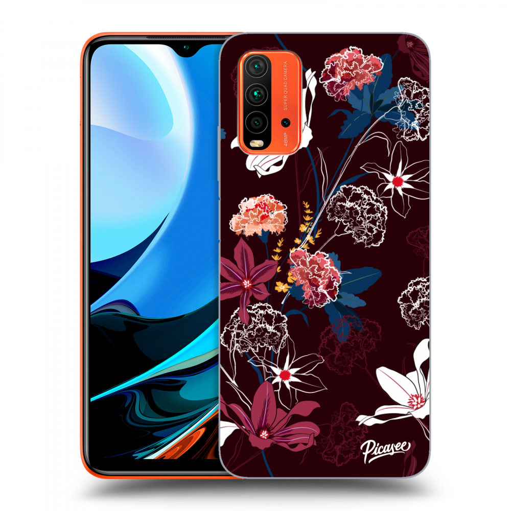 Xiaomi Redmi 9T Hülle - Transparentes Silikon - Dark Meadow