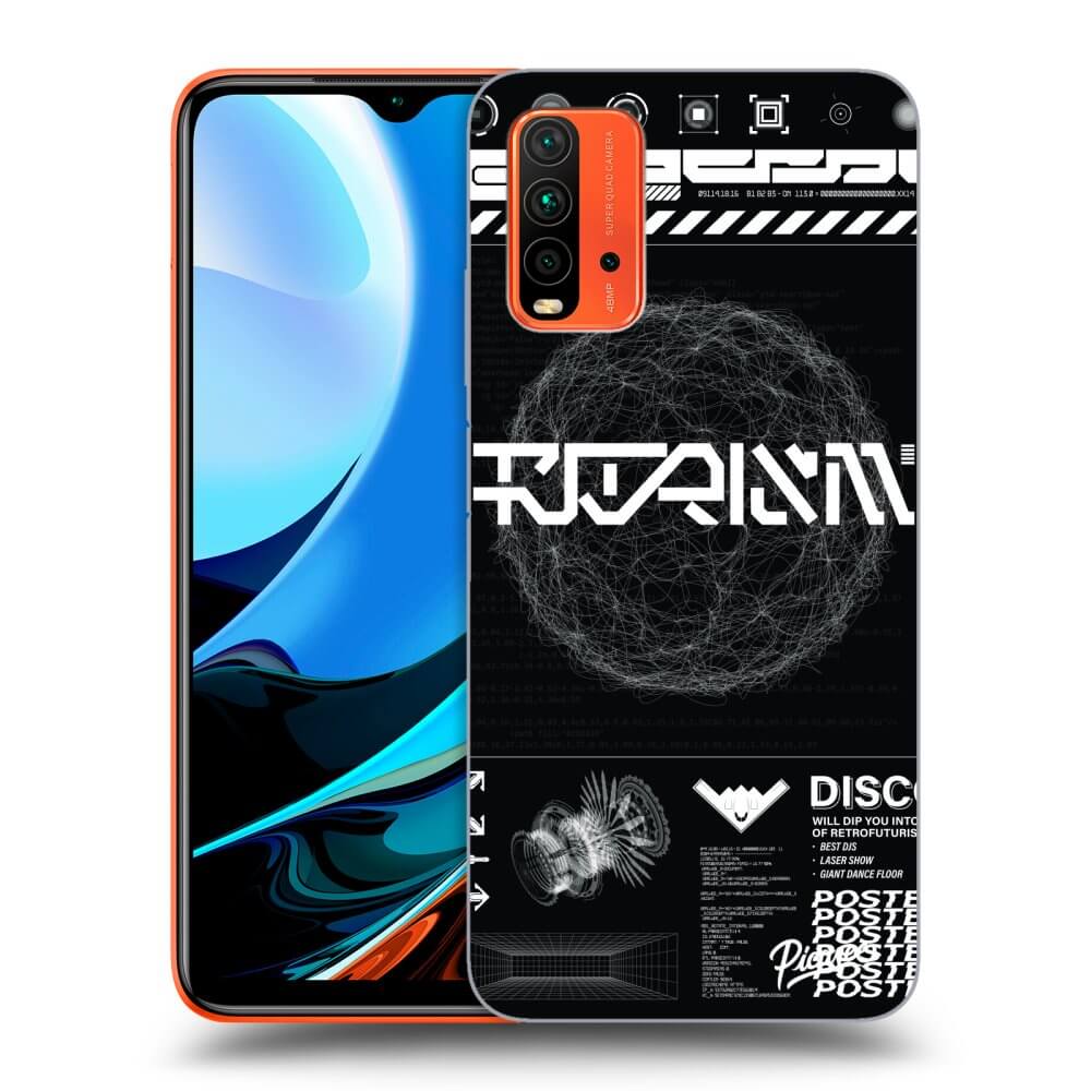 Xiaomi Redmi 9T Hülle - Transparentes Silikon - BLACK DISCO