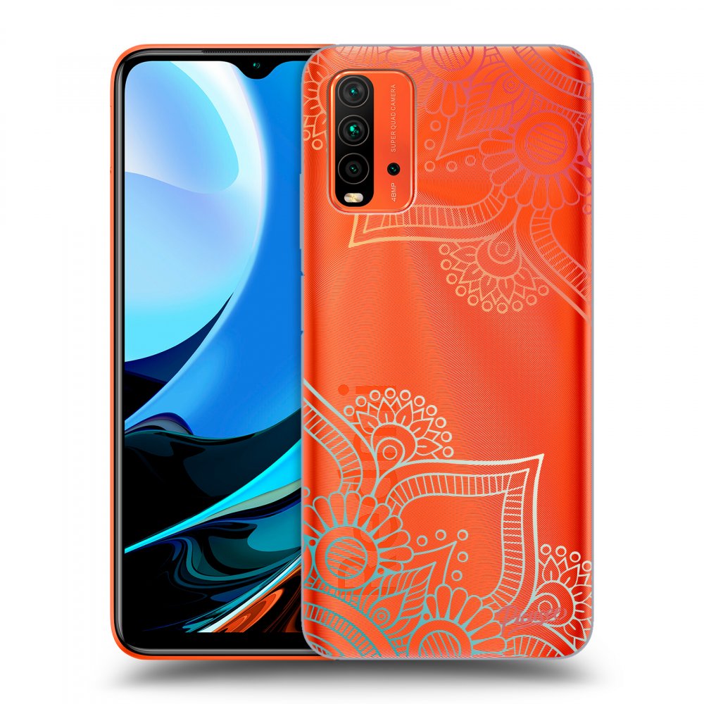 Xiaomi Redmi 9T Hülle - Transparentes Silikon - Blumenmuster