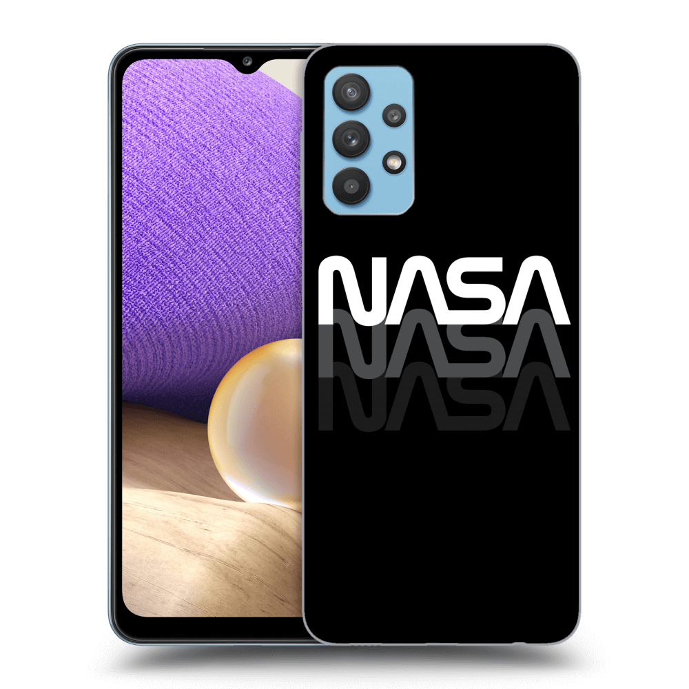 Samsung Galaxy A32 4G SM-A325F Hülle - Schwarzes Silikon - NASA Triple