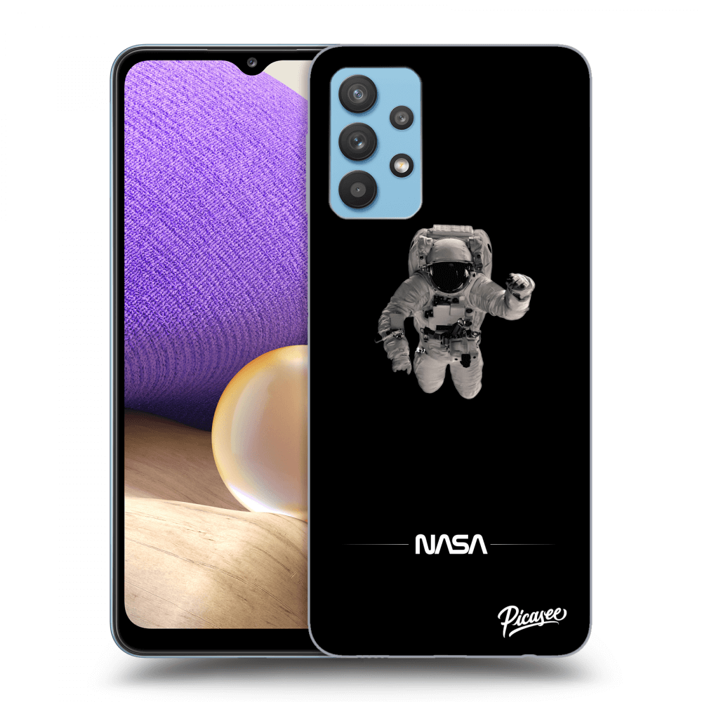 Samsung Galaxy A32 4G SM-A325F Hülle - Schwarzes Silikon - Astronaut Minimal