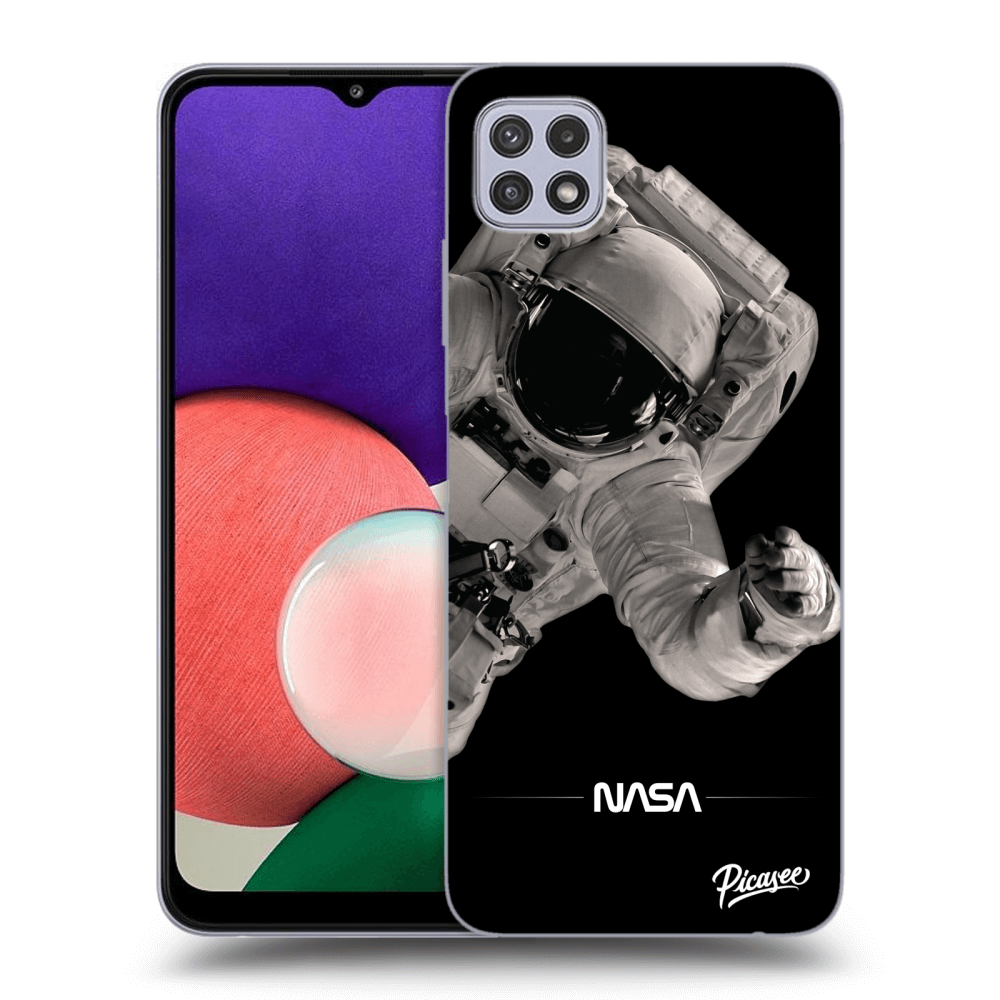 Samsung Galaxy A22 A226B 5G Hülle - Schwarzes Silikon - Astronaut Big