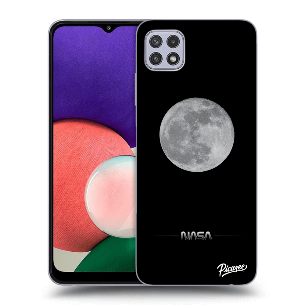 Samsung Galaxy A22 A226B 5G Hülle - Schwarzes Silikon - Moon Minimal