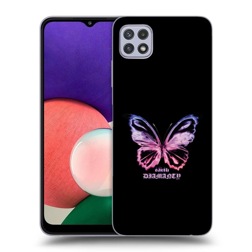 Samsung Galaxy A22 A226B 5G Hülle - Transparentes Silikon - Diamanty Purple