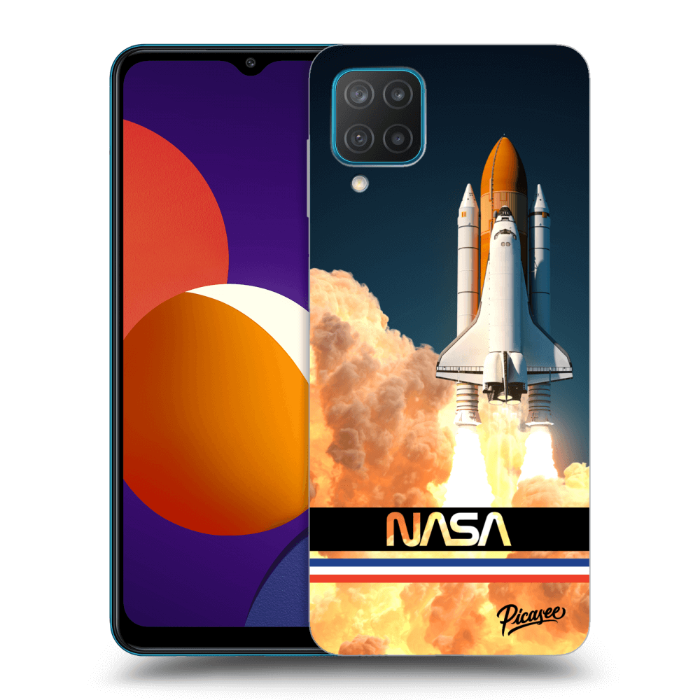 Samsung Galaxy M12 M127F Hülle - Schwarzes Silikon - Space Shuttle