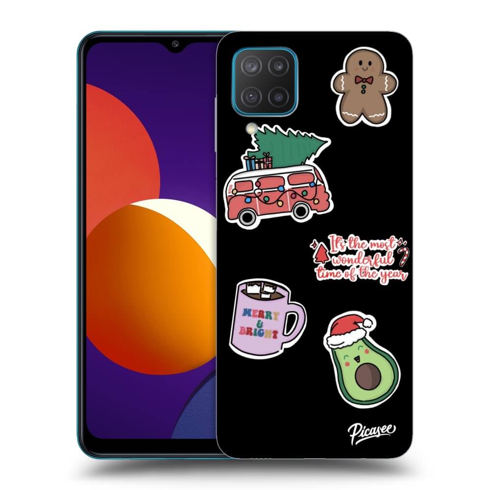 Samsung Galaxy M12 M127F Hülle - Schwarzes Silikon - Christmas Stickers