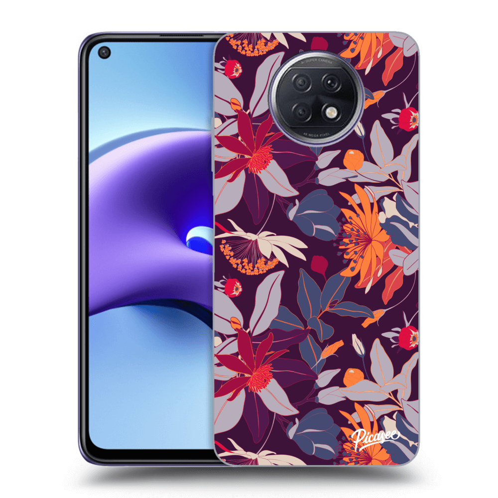 Xiaomi Redmi Note 9T Hülle - Transparentes Silikon - Purple Leaf