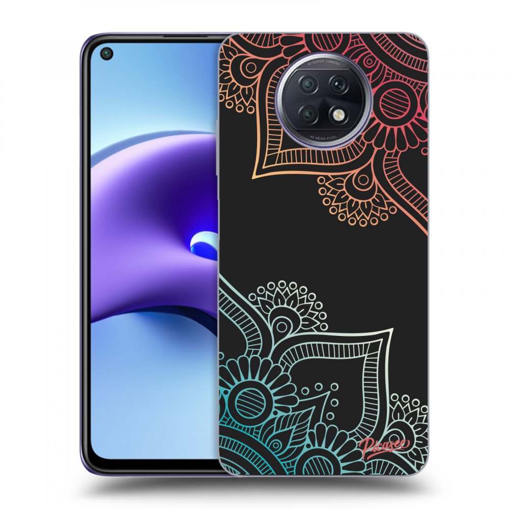 Xiaomi Redmi Note 9T Hülle - Schwarzes Silikon - Blumenmuster