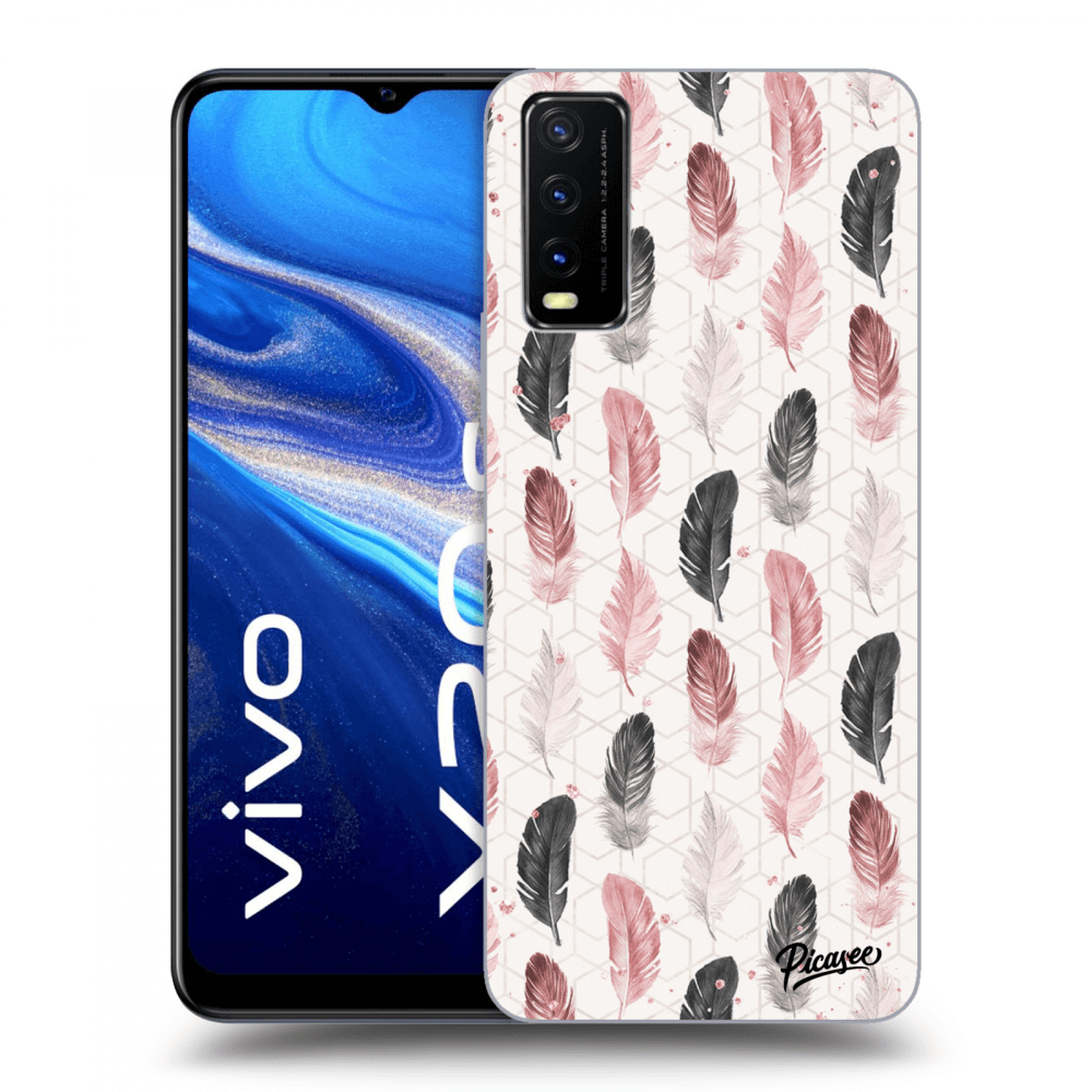 Vivo Y20s Hülle - Transparentes Silikon - Feder 2