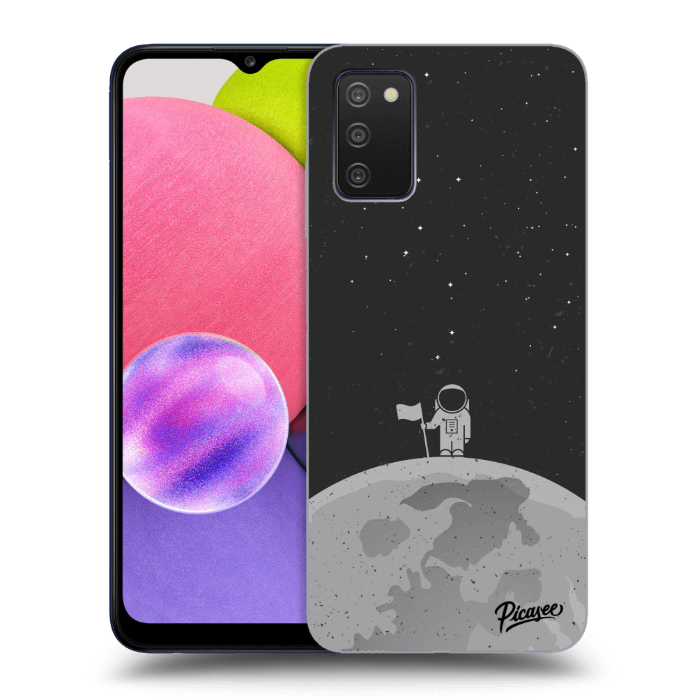 Samsung Galaxy A03s A037G Hülle - Transparentes Silikon - Astronaut