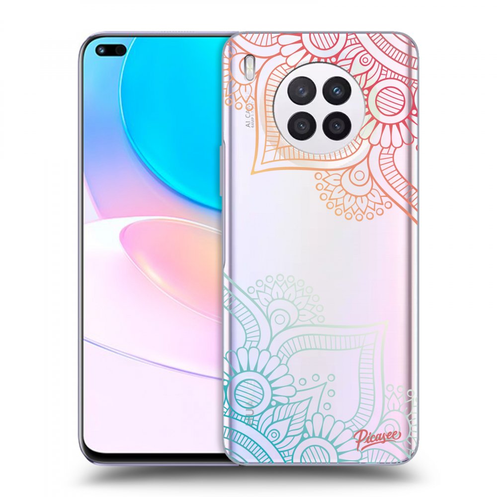 Huawei Nova 8i Hülle - Transparentes Silikon - Blumenmuster