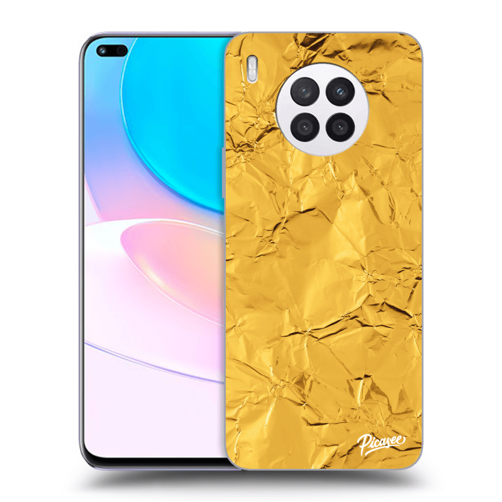 Huawei Nova 8i Hülle - Schwarzes Silikon - Gold