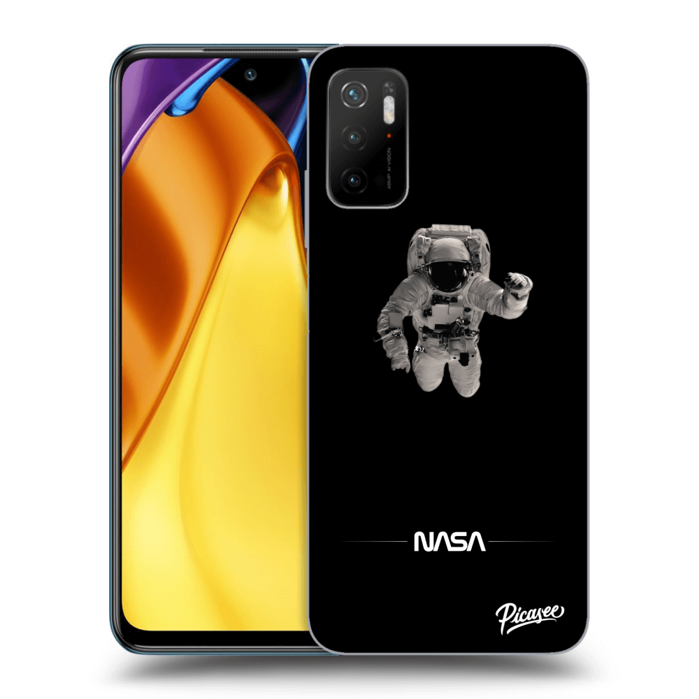 Xiaomi Poco M3 Pro 5G Hülle - Schwarzes Silikon - Astronaut Minimal