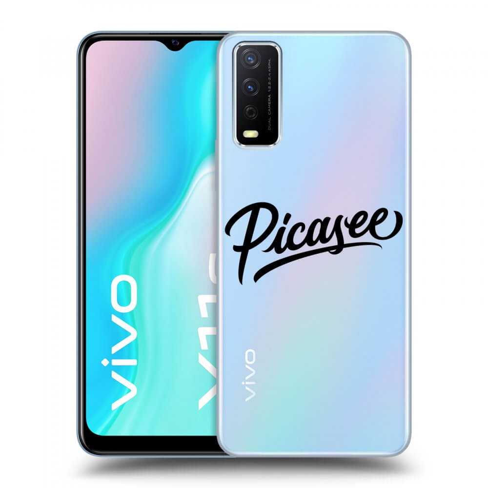 Vivo Y11s Hülle - Transparentes Silikon - Picasee - Black