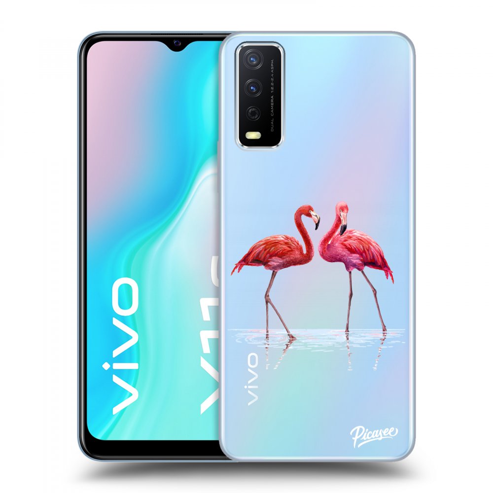 Vivo Y11s Hülle - Transparentes Silikon - Flamingos Zu Zweit