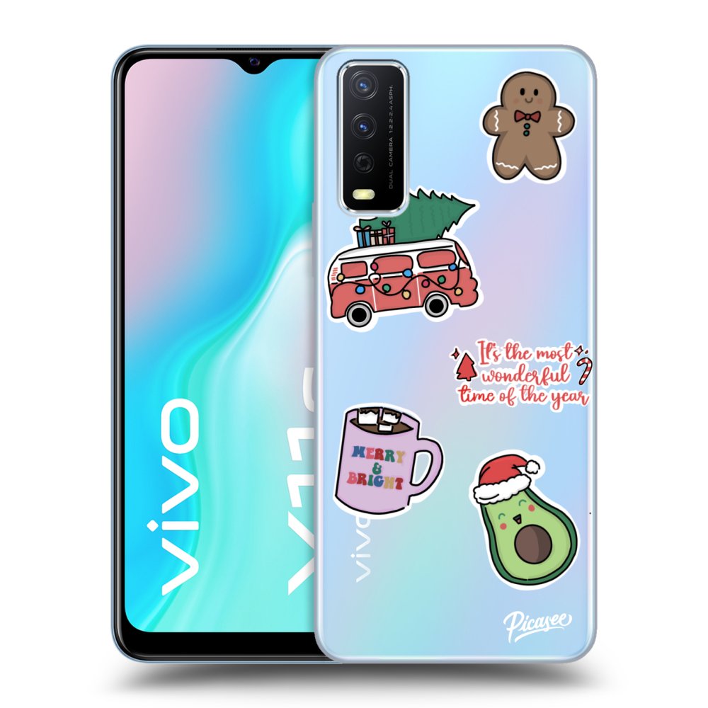 Vivo Y11s Hülle - Transparentes Silikon - Christmas Stickers