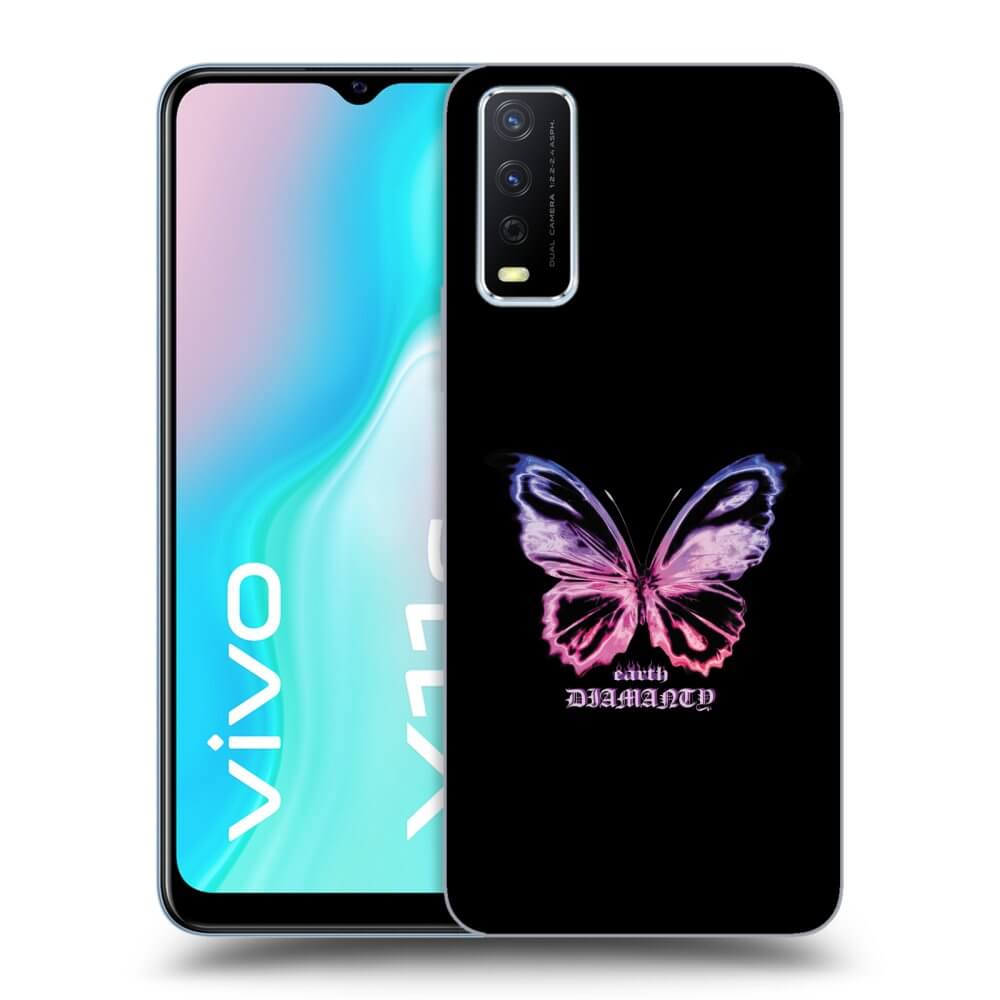 Vivo Y11s Hülle - Schwarzes Silikon - Diamanty Purple