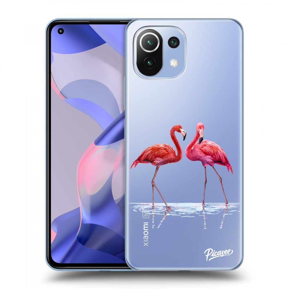 Xiaomi 11 Lite 5G NE Hülle - Transparentes Silikon - Flamingos Zu Zweit