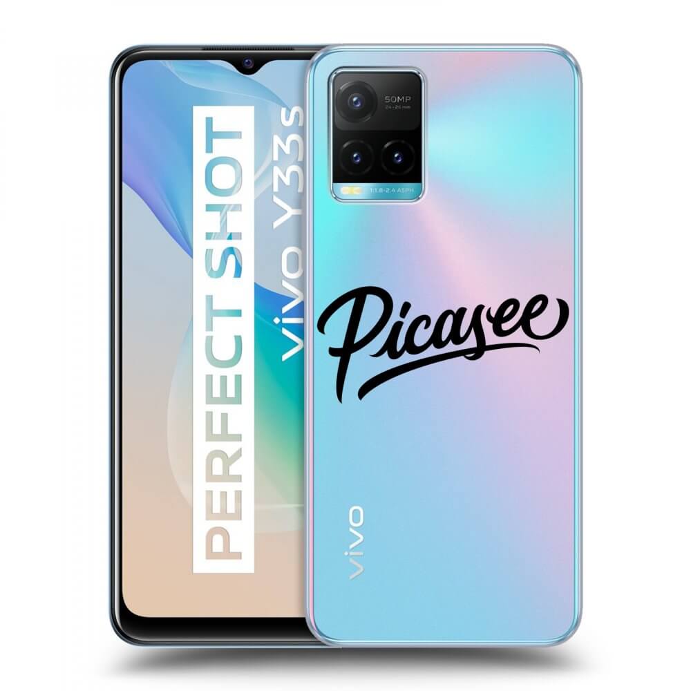 Vivo Y33s Hülle - Transparentes Silikon - Picasee - Black