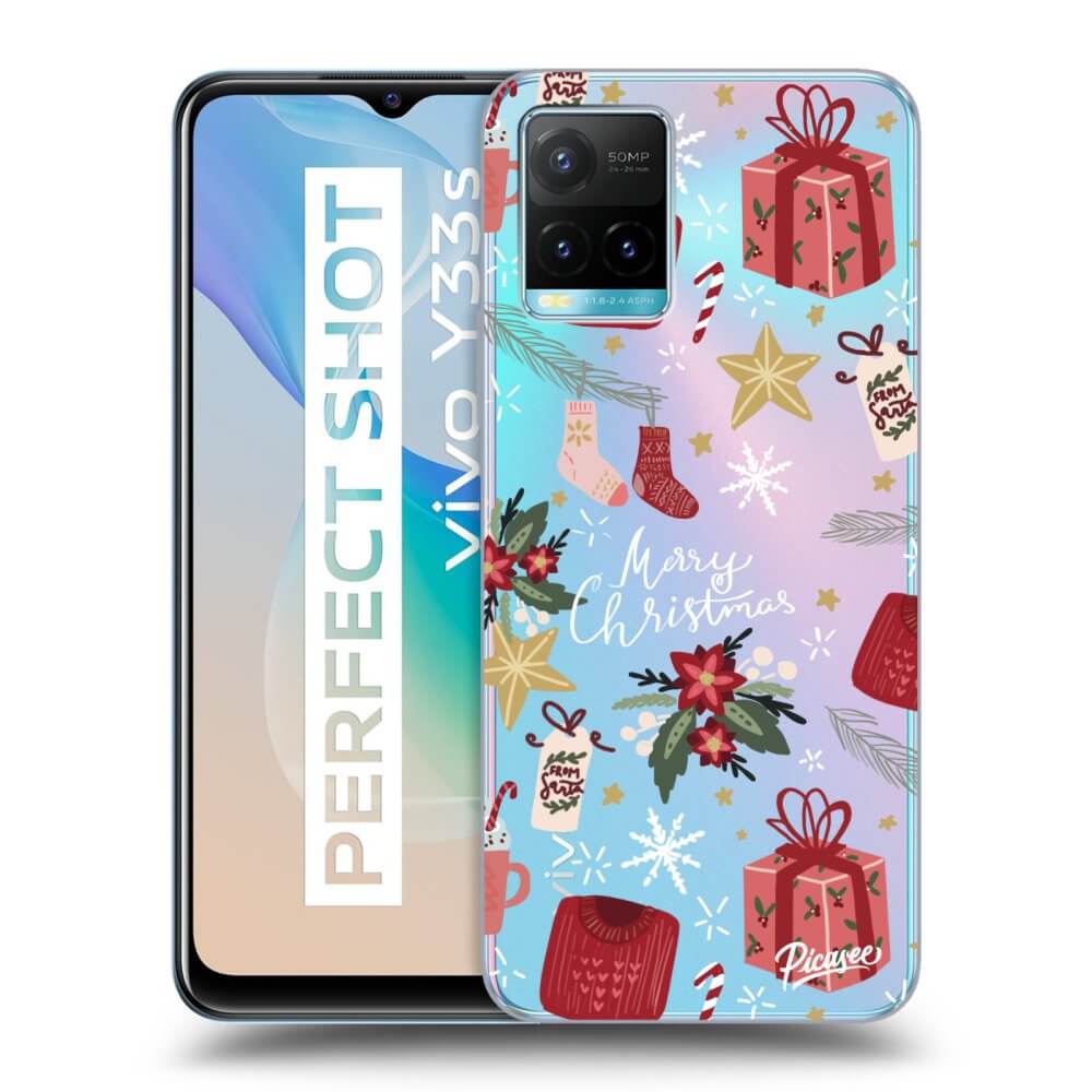 Vivo Y33s Hülle - Transparentes Silikon - Christmas