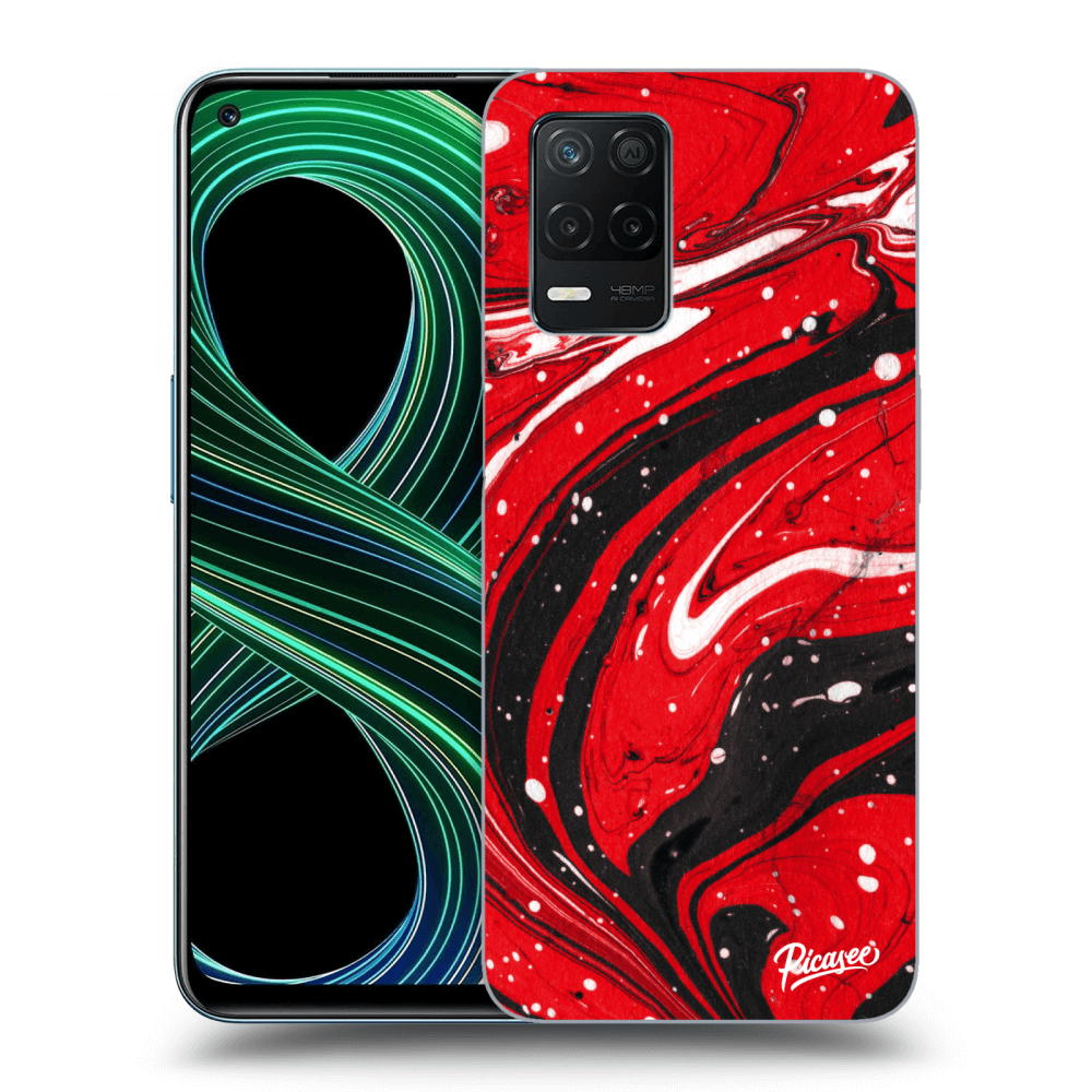 Realme 8 5G Hülle - Schwarzes Silikon - Red Black