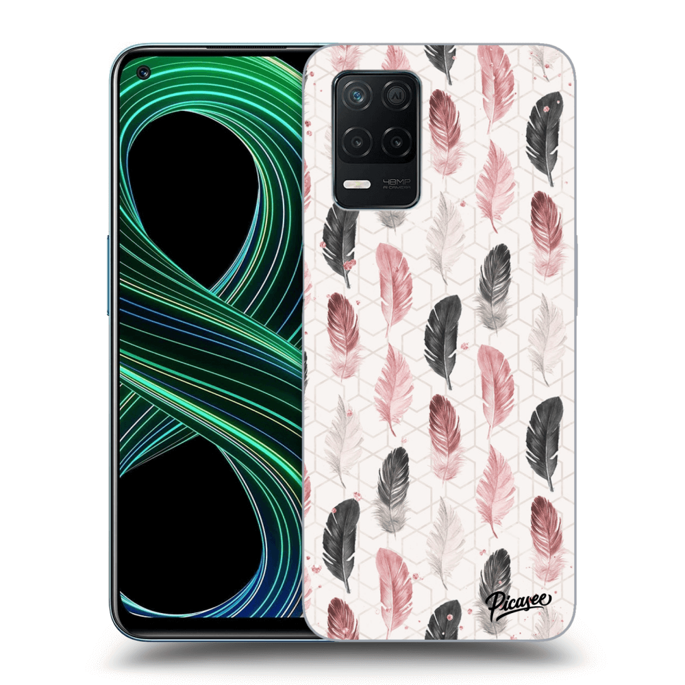 Realme 8 5G Hülle - Schwarzes Silikon - Feder 2