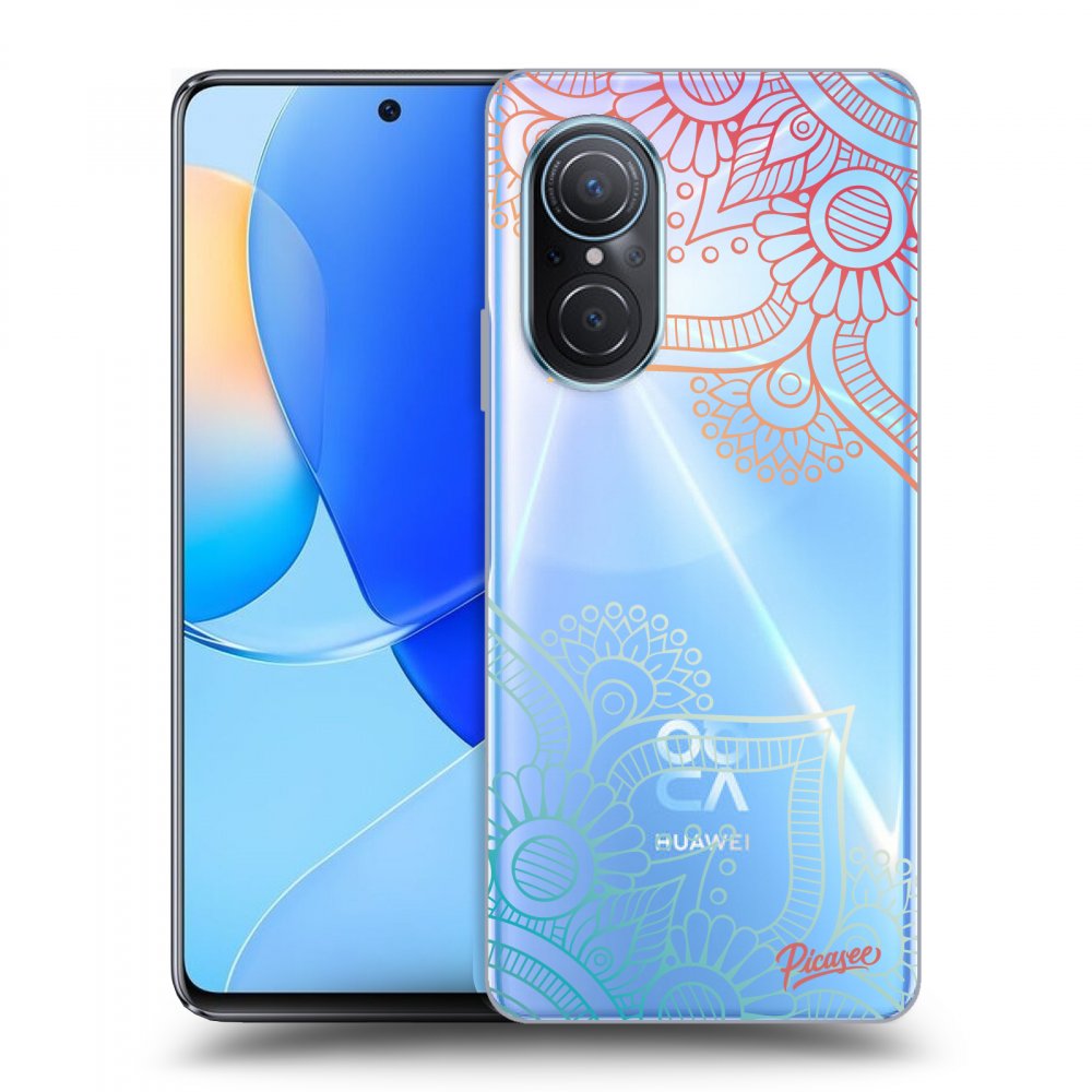 Huawei Nova 9 SE Hülle - Transparentes Silikon - Blumenmuster