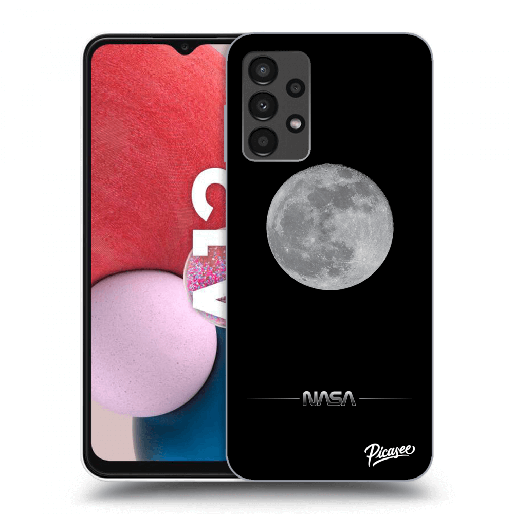 Samsung Galaxy A13 4G A135 Hülle - Schwarzes Silikon - Moon Minimal