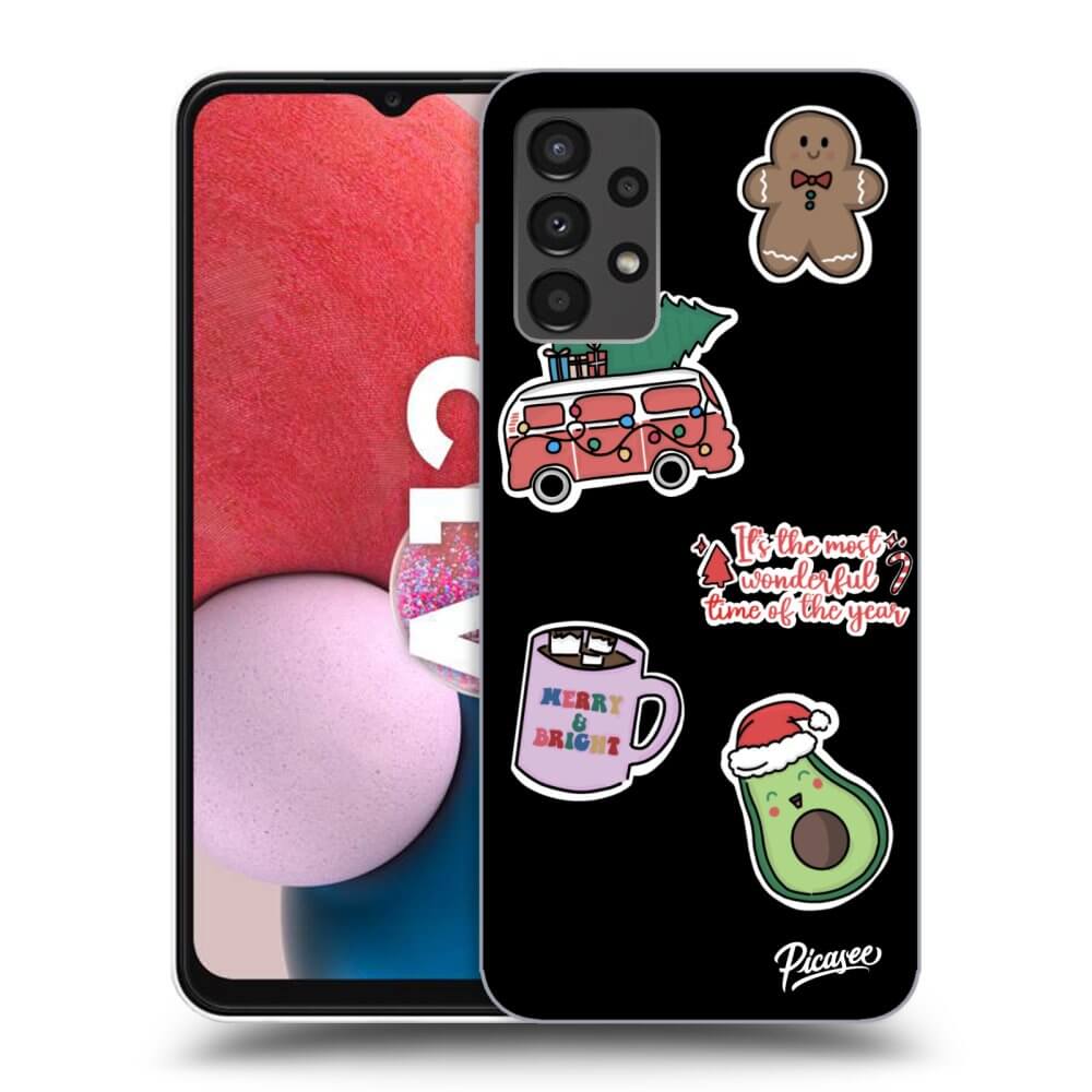 Samsung Galaxy A13 4G A135 Hülle - Schwarzes Silikon - Christmas Stickers