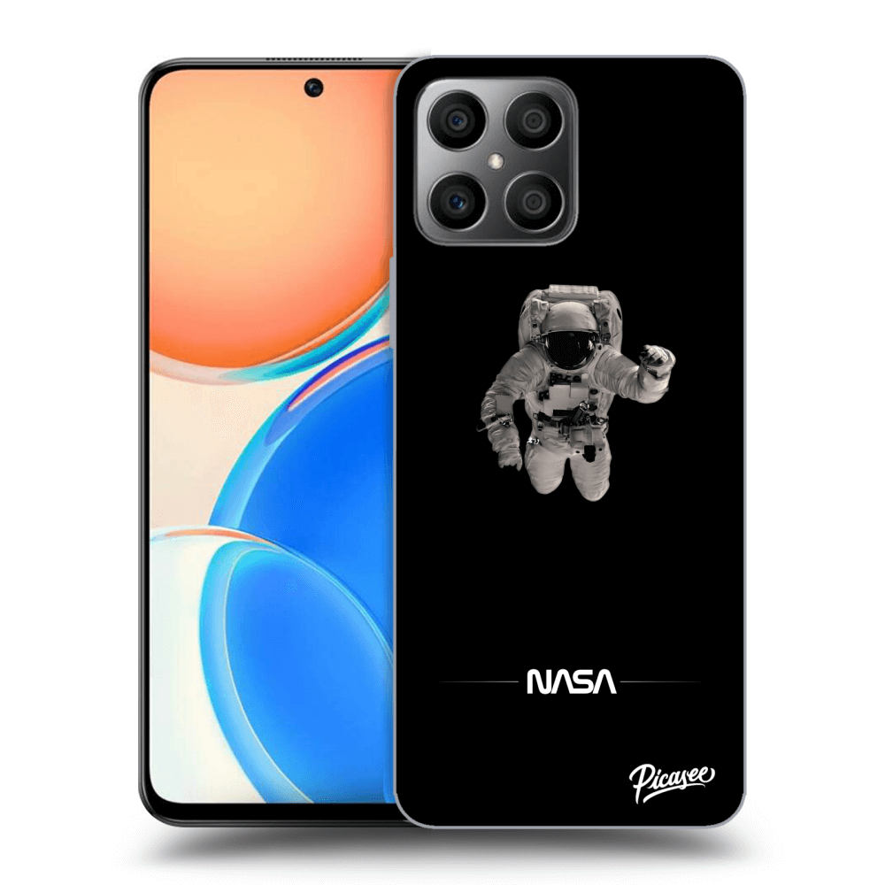 Honor X8 4G Hülle - Schwarzes Silikon - Astronaut Minimal