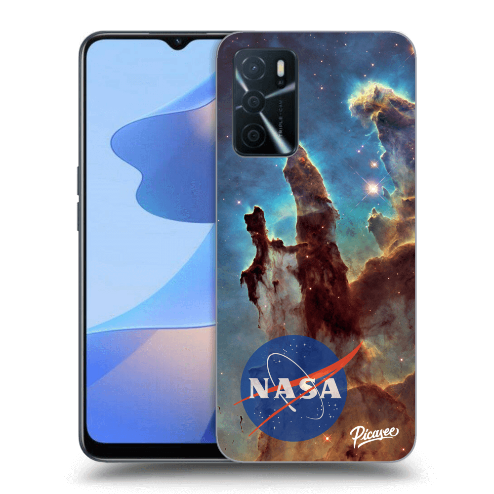 OPPO A16 Hülle - Schwarzes Silikon - Eagle Nebula