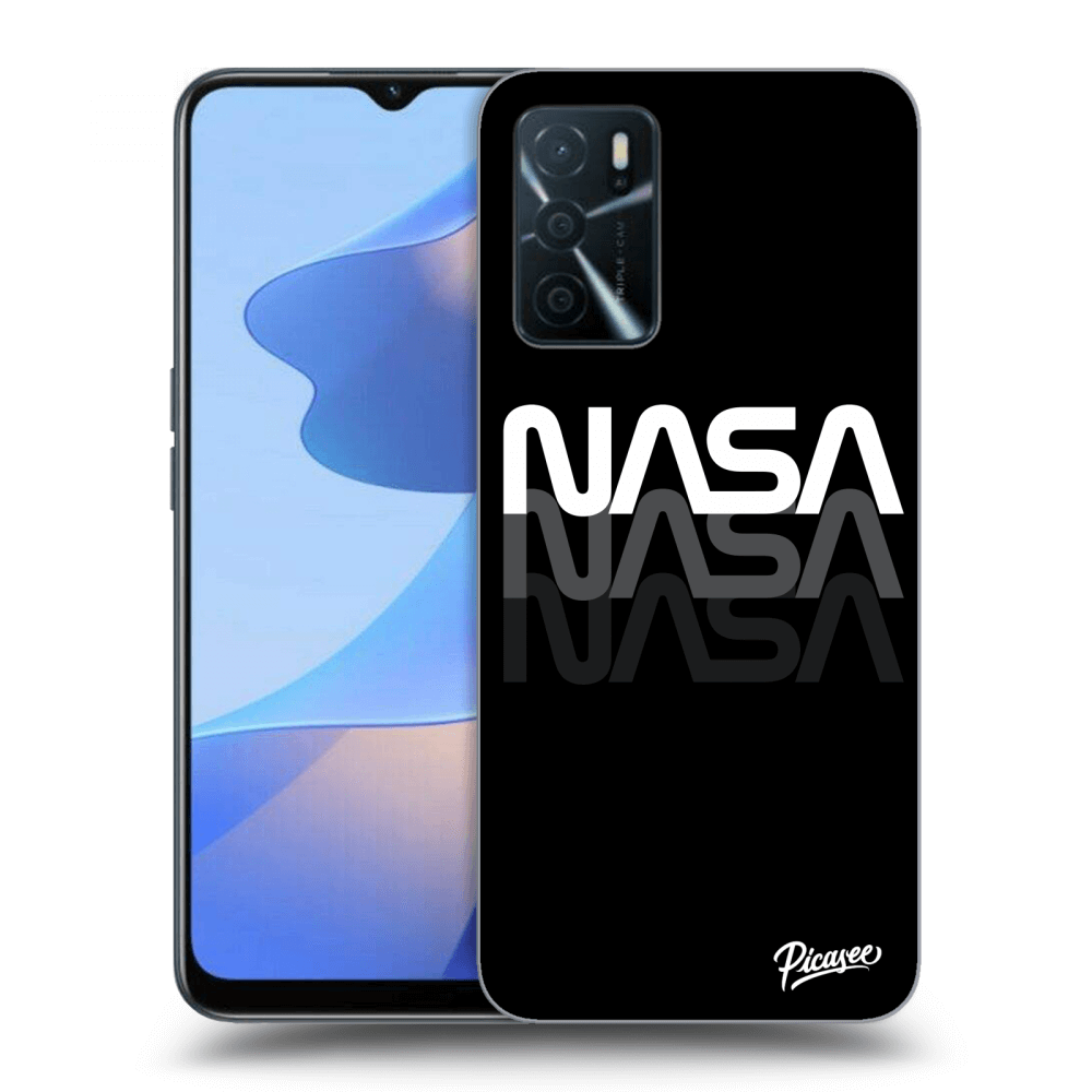 OPPO A16 Hülle - Schwarzes Silikon - NASA Triple