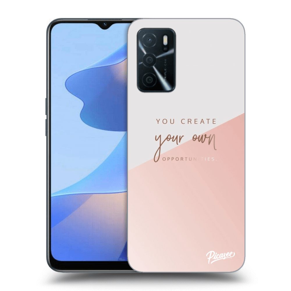 OPPO A16 Hülle - Schwarzes Silikon - You Create Your Own Opportunities