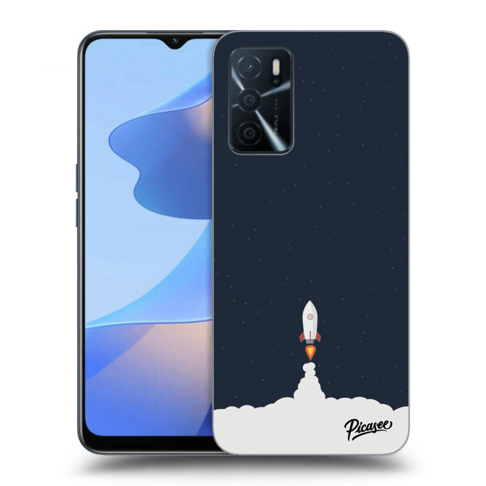 OPPO A16 Hülle - Schwarzes Silikon - Astronaut 2