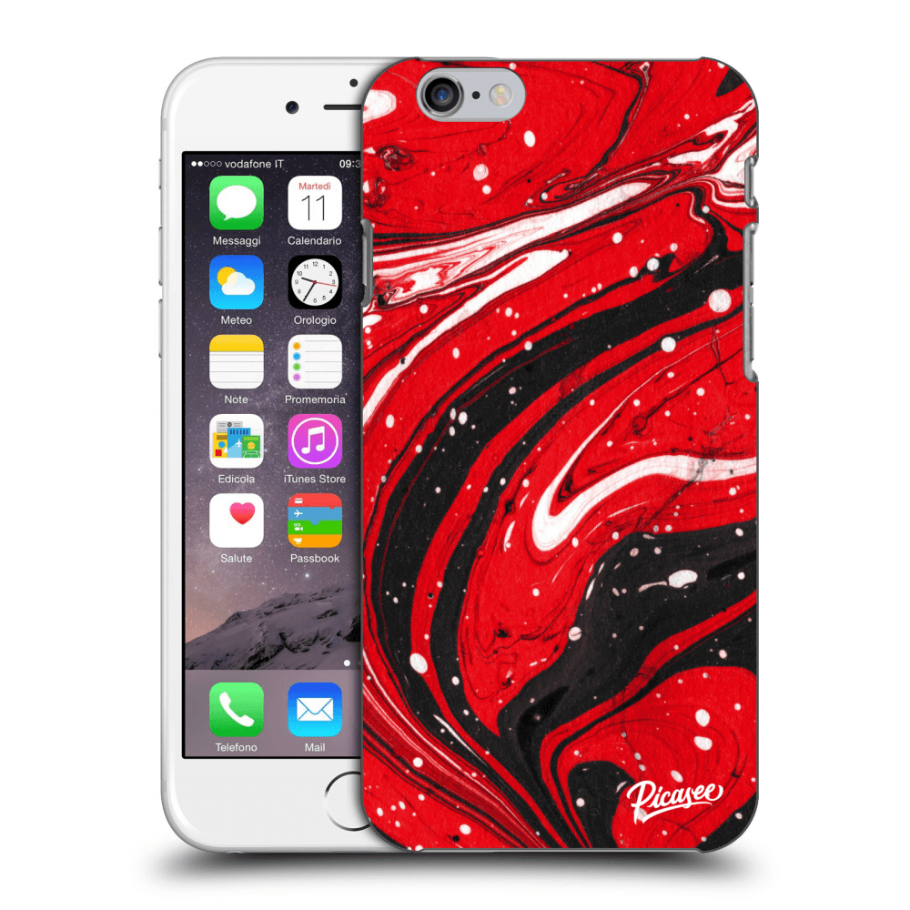 Apple iPhone 6/6S Hülle - Transparentes Silikon - Red black