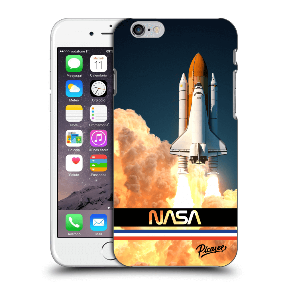 Apple IPhone 6/6S Hülle - Schwarzes Silikon - Space Shuttle