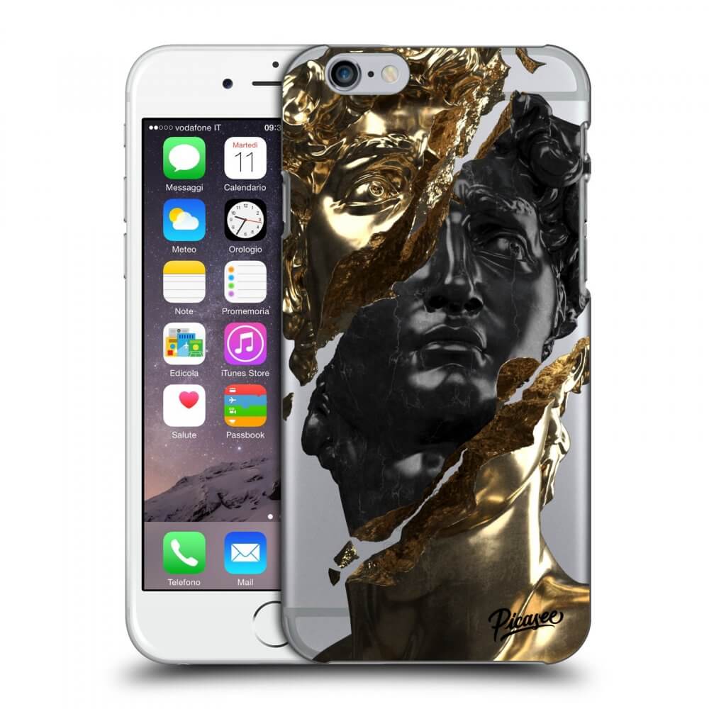 Apple iPhone 6/6S Hülle - Transparentes Silikon - Gold - Black