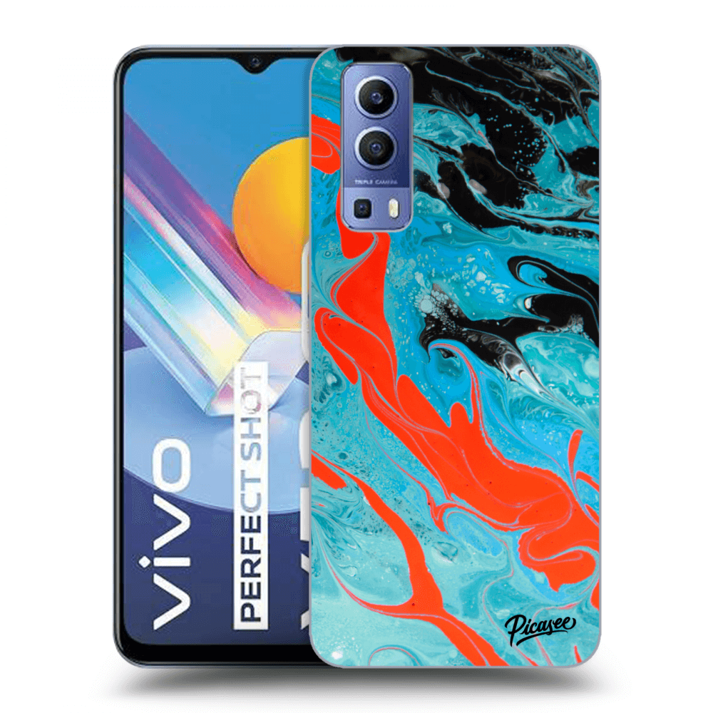 Vivo Y52 5G Hülle - Schwarzes Silikon - Blue Magma