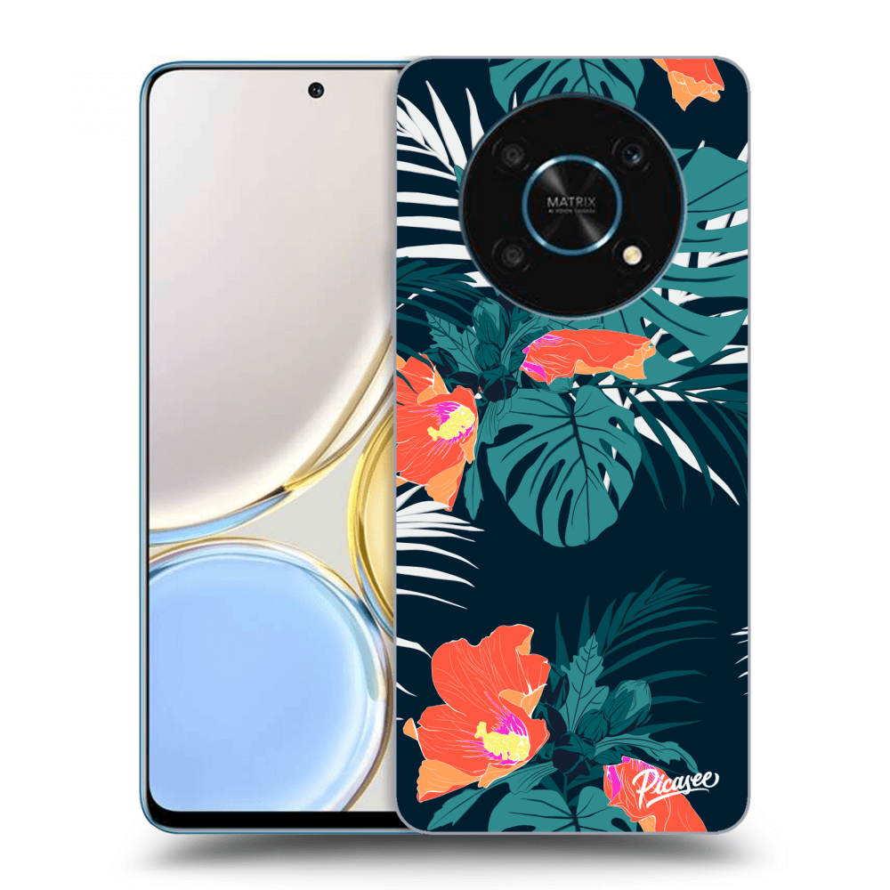 Honor Magic4 Lite 5G Hülle - Schwarzes Silikon - Monstera Color