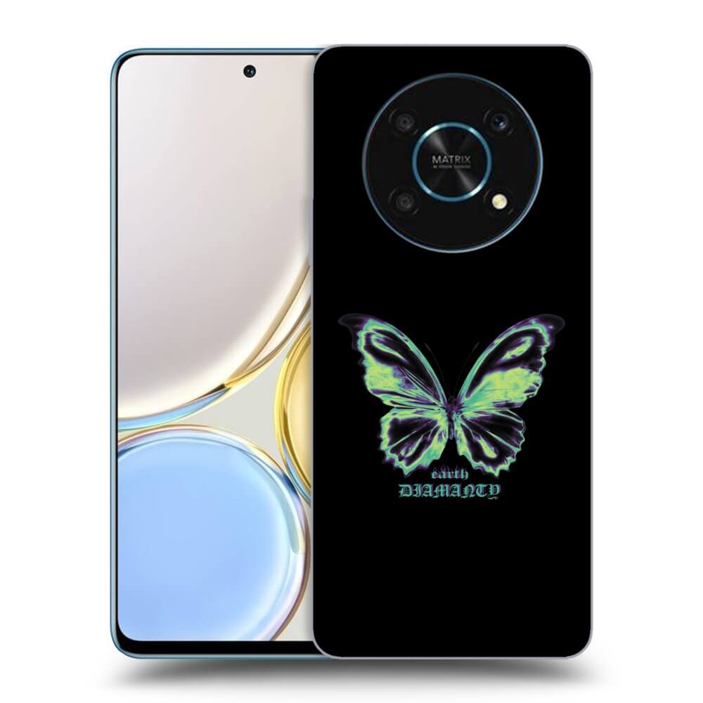 Honor Magic4 Lite 5G Hülle - Schwarzes Silikon - Diamanty Blue