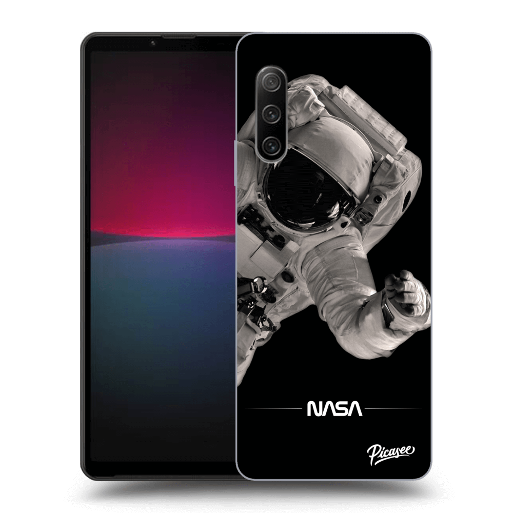 Sony Xperia 10 IV 5G Hülle - Schwarzes Silikon - Astronaut Big