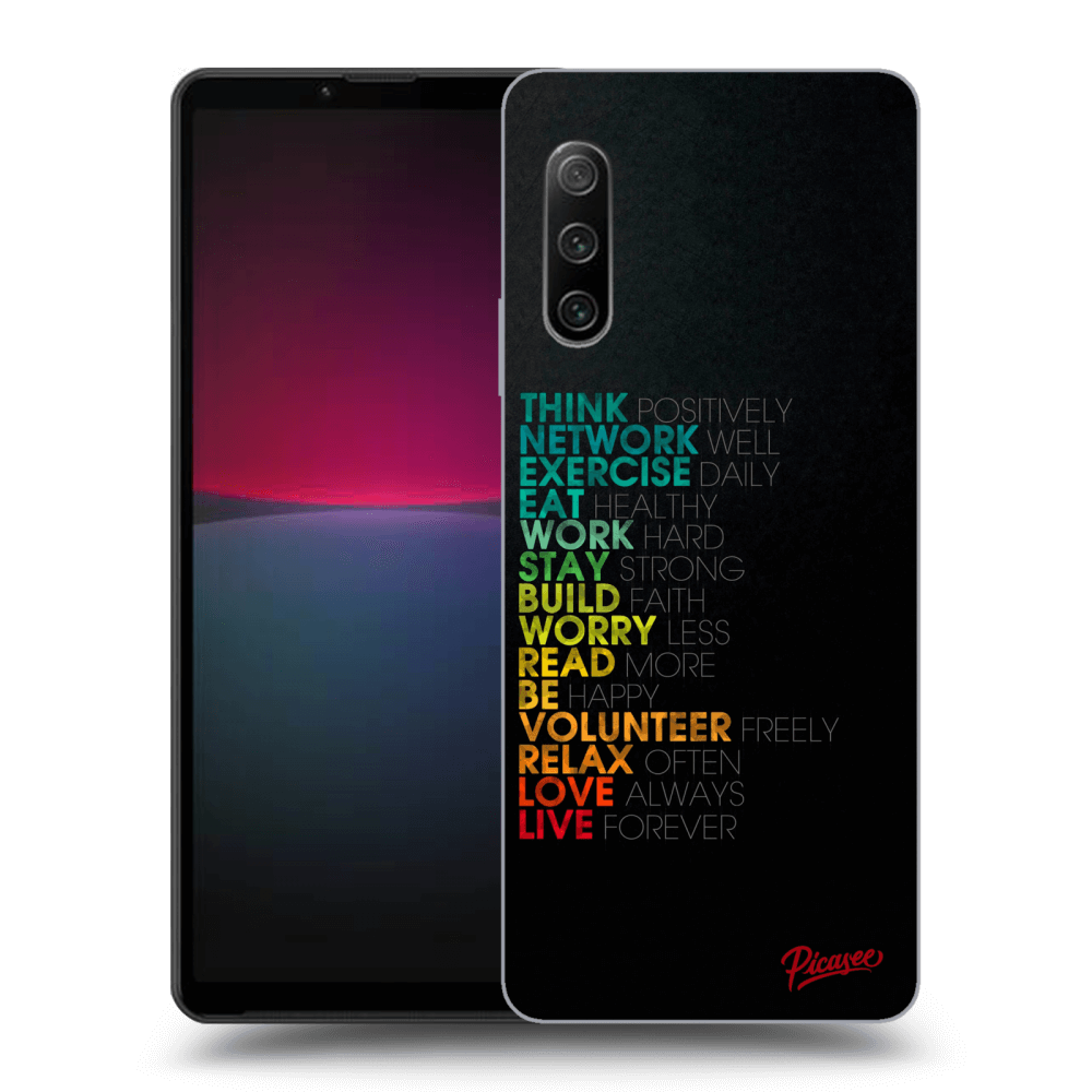 Sony Xperia 10 IV 5G Hülle - Schwarzes Silikon - Motto Life