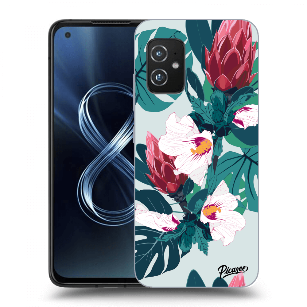 Asus Zenfone 8 ZS590KS Hülle - Transparentes Silikon - Rhododendron